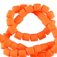 Polymeer tube kralen 6mm - Neon orange